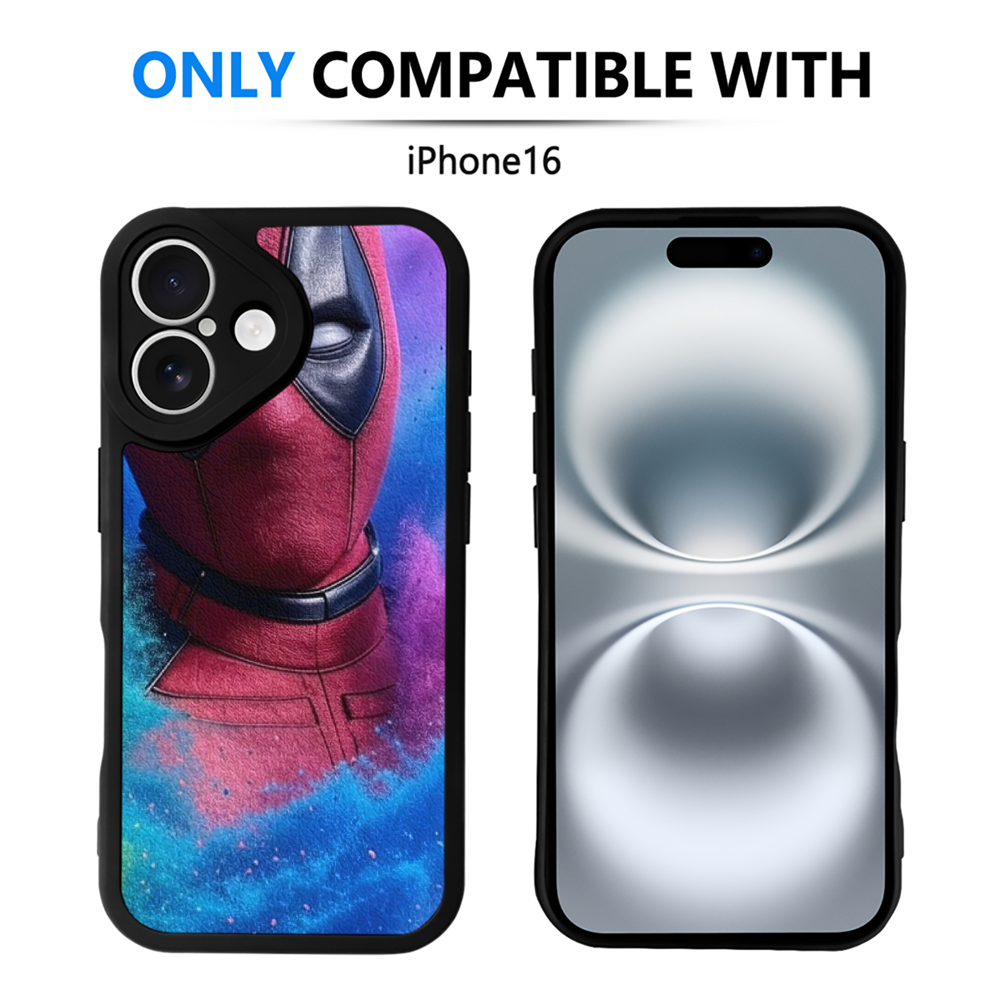 （画像用） Deadpool デッドプール 【iPhone 16シリーズ対応】シリコンスマホケース（レザー調） 材質：シリコン